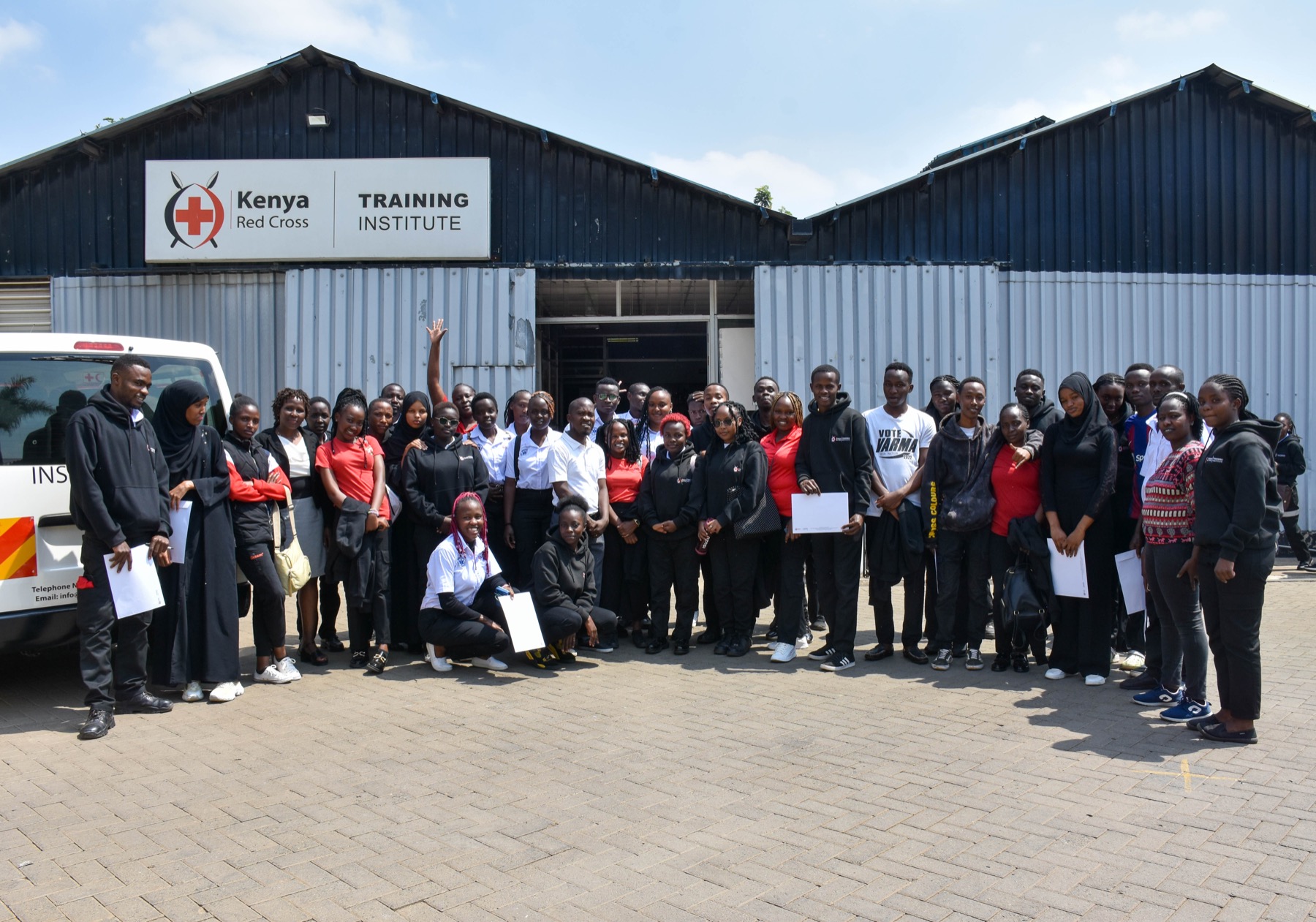 KRCTI students gathered outside the training institute